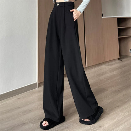Damen Weite Hose mit hohem Bund und weitem Bein – Verschiedene Farben und Längen