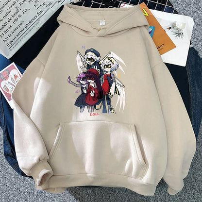 Hoodie mit Kapuze & Kängurutasche – Cartoon-Charakter-Print
