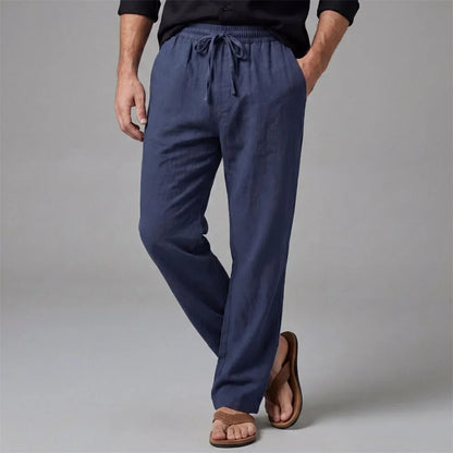 Herren Freizeithose mit Kordelzug und geradem Bein – Leichte Sommerhose