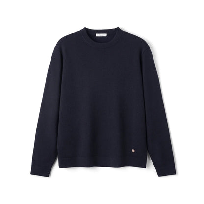Unisex Langarm Pullover Rundhals Ausschnitt aus Feinstrick