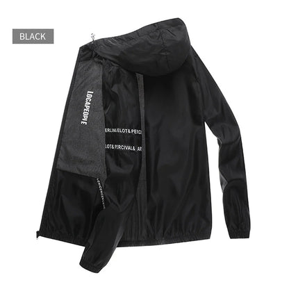 Unisex Windjacke leicht mit Kapuze & Reißverschluss, dünn, wetterfest
