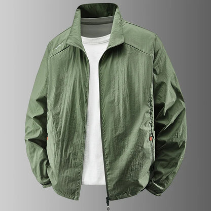 Herren Windbreaker Jacke leicht mit Stehkragen Reißverschluss