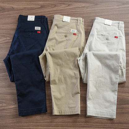 Herren Chino Hose in Dunkelblau, Khaki und Hellbeige, Komfortabler Schnitt