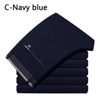 Herren Stretch Businesshose Schwarz Slim Fit Anzughose