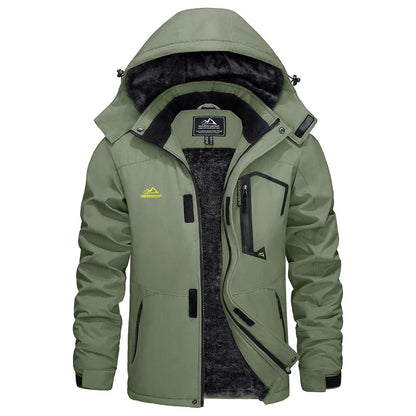 Winter Outdoorjacke für Herren mit Kapuze und Plüschfutter, viele Farben