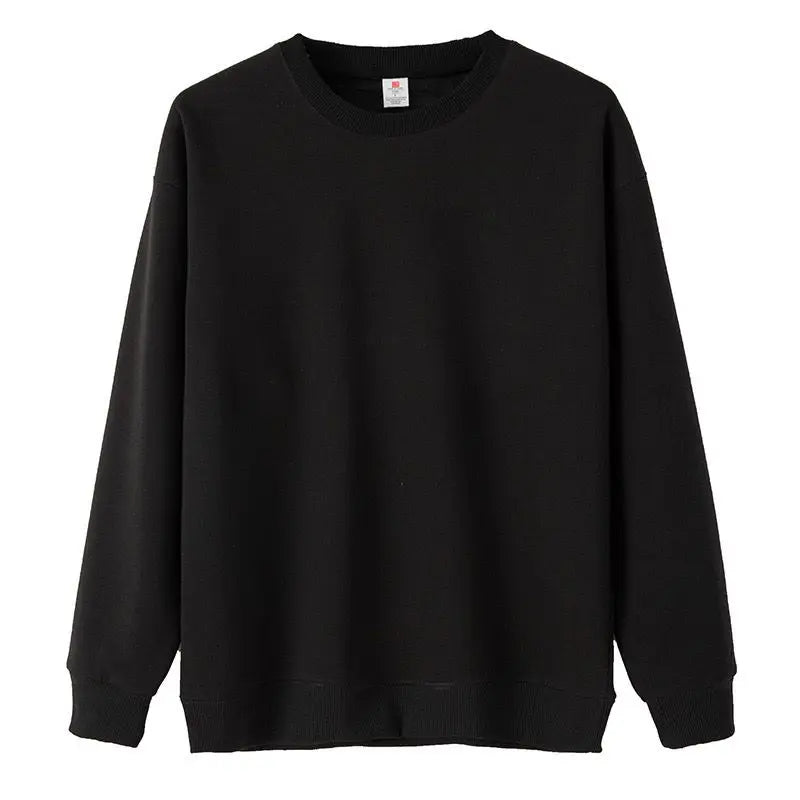 Unisex Langarm Sweatshirt Rundhalsausschnitt mit Rippbündchen warm gefüttert