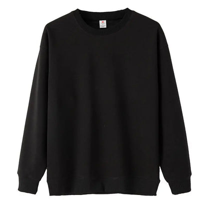 Unisex Langarm Sweatshirt Rundhalsausschnitt mit Rippbündchen warm gefüttert