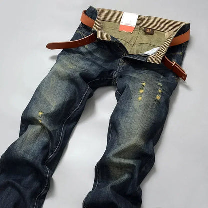 Herren Jeanshose im Used-Look, gerades Bein, mittlere Bundhöhe