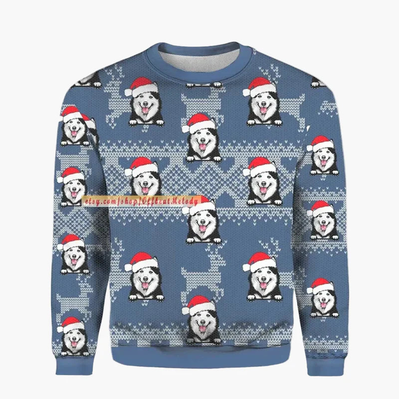 Herren Weihnachts-Pullover Lustig Ugly Christmas Sweater „Christmas Bros“ mit Santa & Jesus – Perfekt für Weihnachtsfeiern