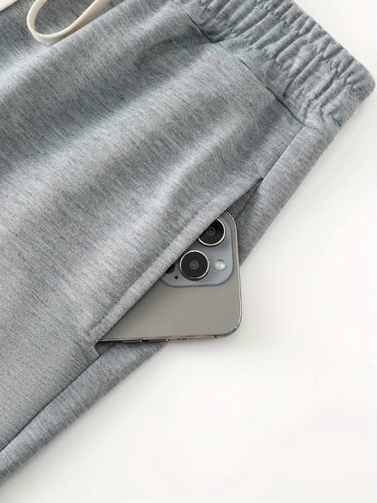 Damen Sweatshorts Grau mit Kordelzug und Taschen
