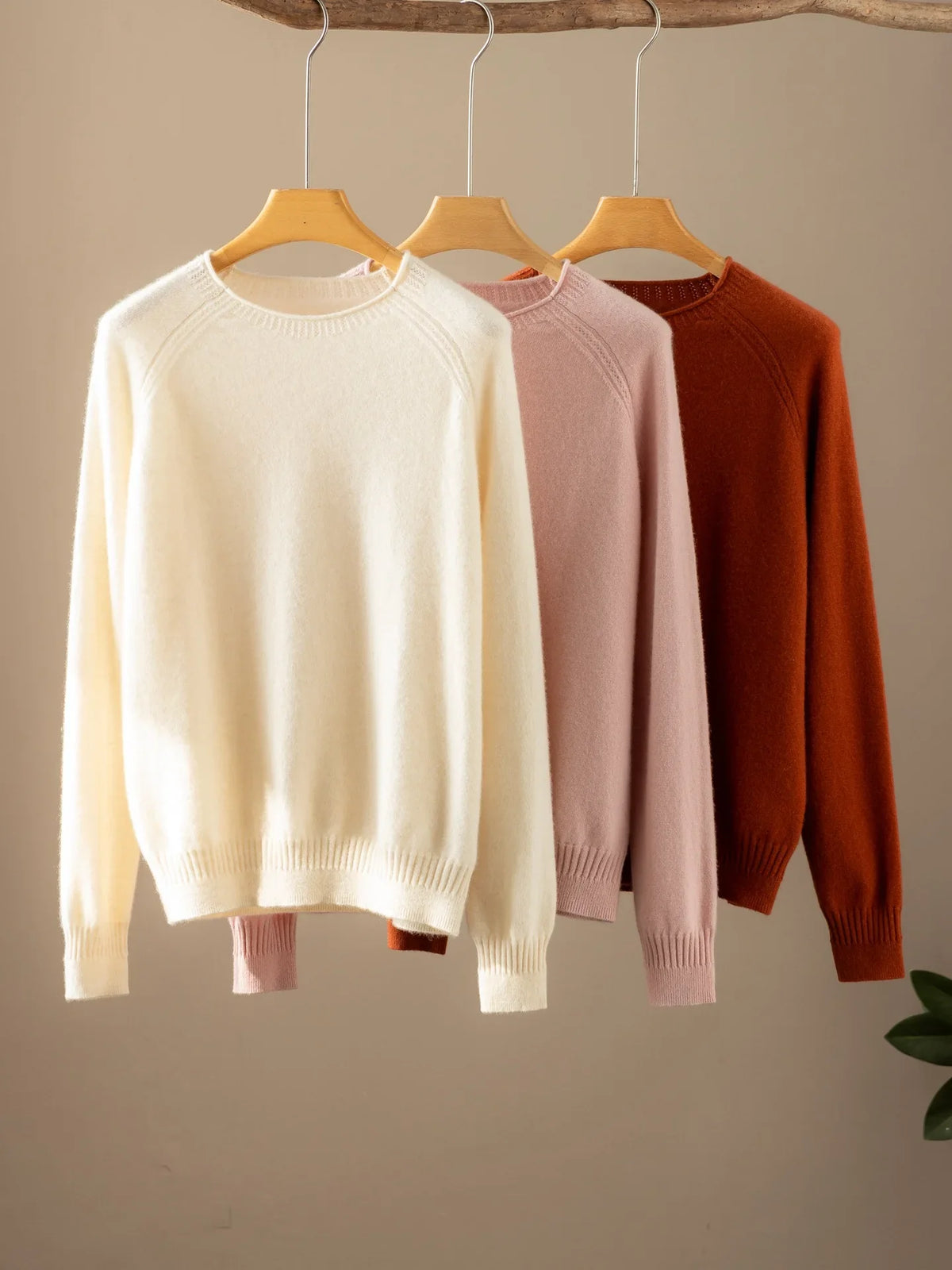 Damen Rundhals Pullover Langarm Feinstrick