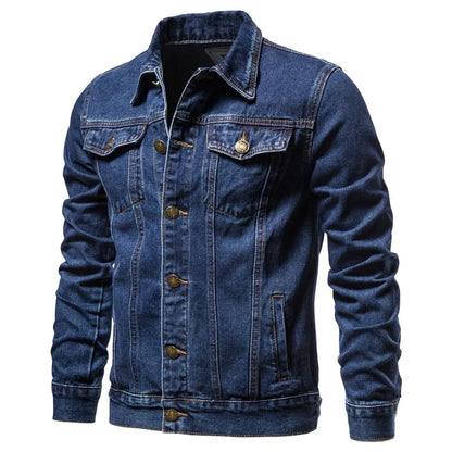 Herren Jeansjacke im klassischen Stil mit Knopfverschluss und Brusttaschen