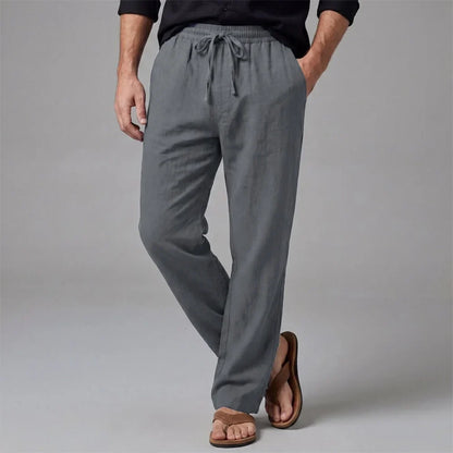 Herren Freizeithose mit Kordelzug und geradem Bein – Leichte Sommerhose