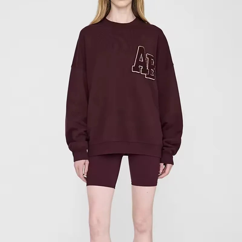 Damen Oversize Sweatshirt Rundhals Grau mit „PARIS“-Schriftzug