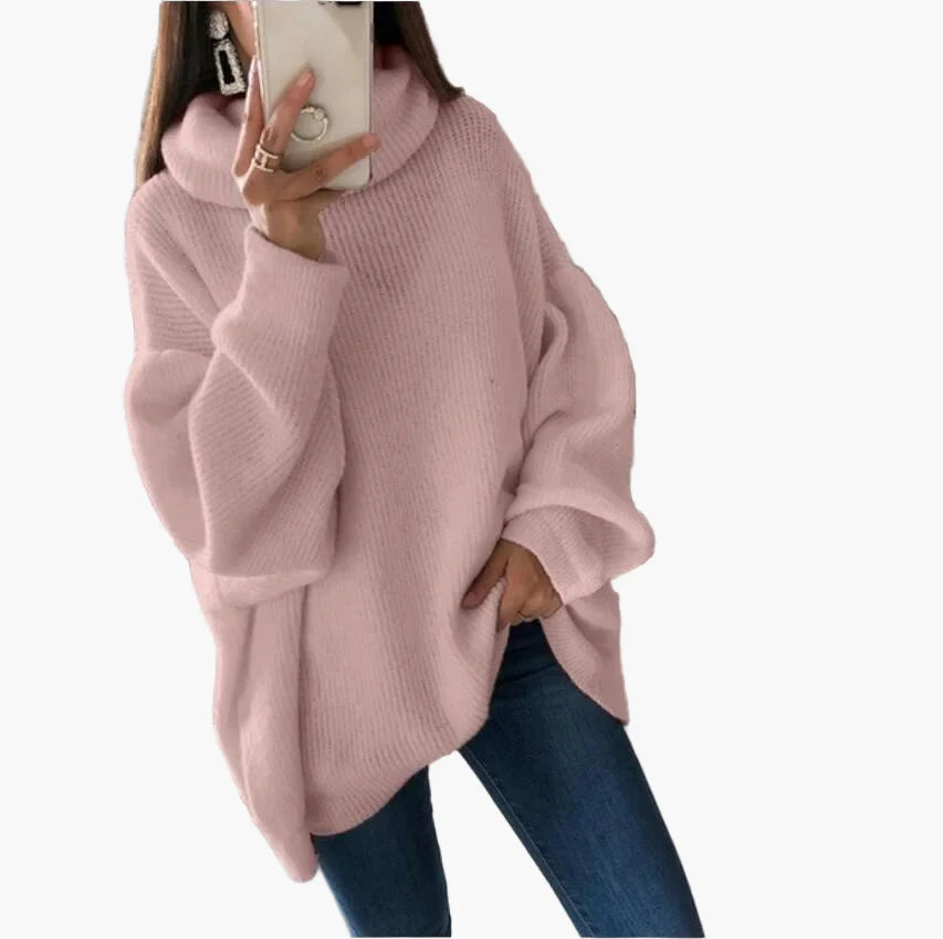 Damen Oversize Rollkragen Pullover – Lässiger Strick für Alltag und Freizeit