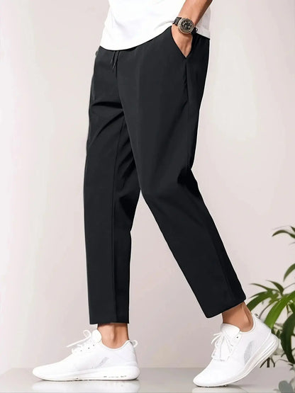 Herren Freizeithose Schwarz mit Kordelzug