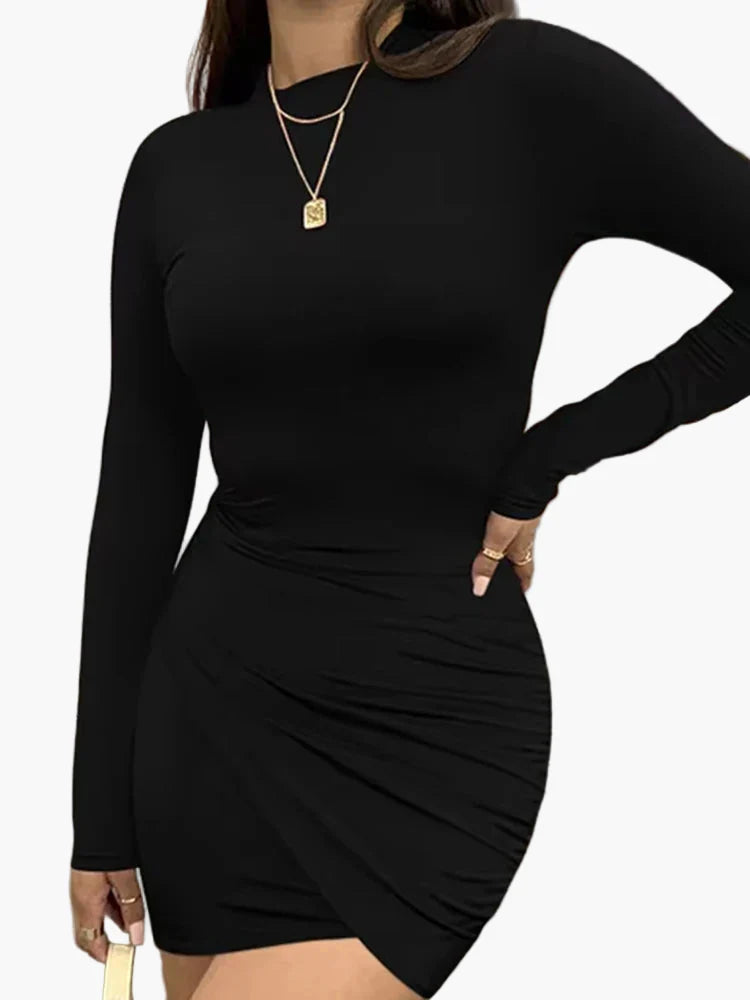 Damen Elegantes Langarm Bodycon Minikleid – Perfekt für Party & Abend