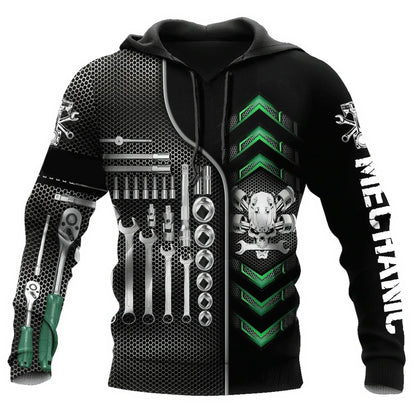 Unisex Kapuzenpullover Hoodie Mechaniker-Motiv Maschinen & Werkzeuge
