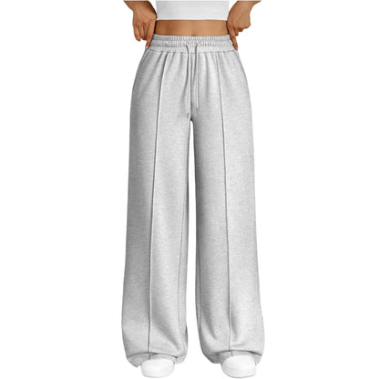 Damen Weite Hose mit Gummibund und Kordelzug – Bequeme Freizeithose