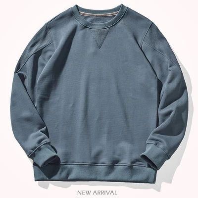 Herren Rundhals Sweatshirt Basic Pullover Langarmshirt Unifarben