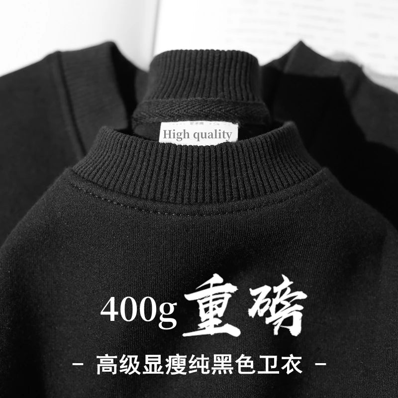 Unisex Langarm Sweatshirt Pullover mit Rundhalsausschnitt warm gefüttert
