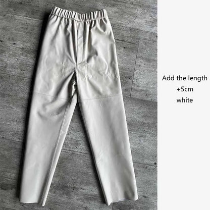 Damen Hose elastischer Bund Knöchellang Schwarz