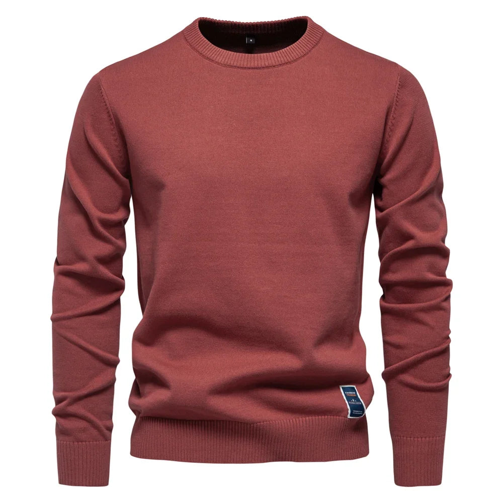 Herren Pullover Rundhalsausschnitt Feinstrick Langarm Verschiedene Farben