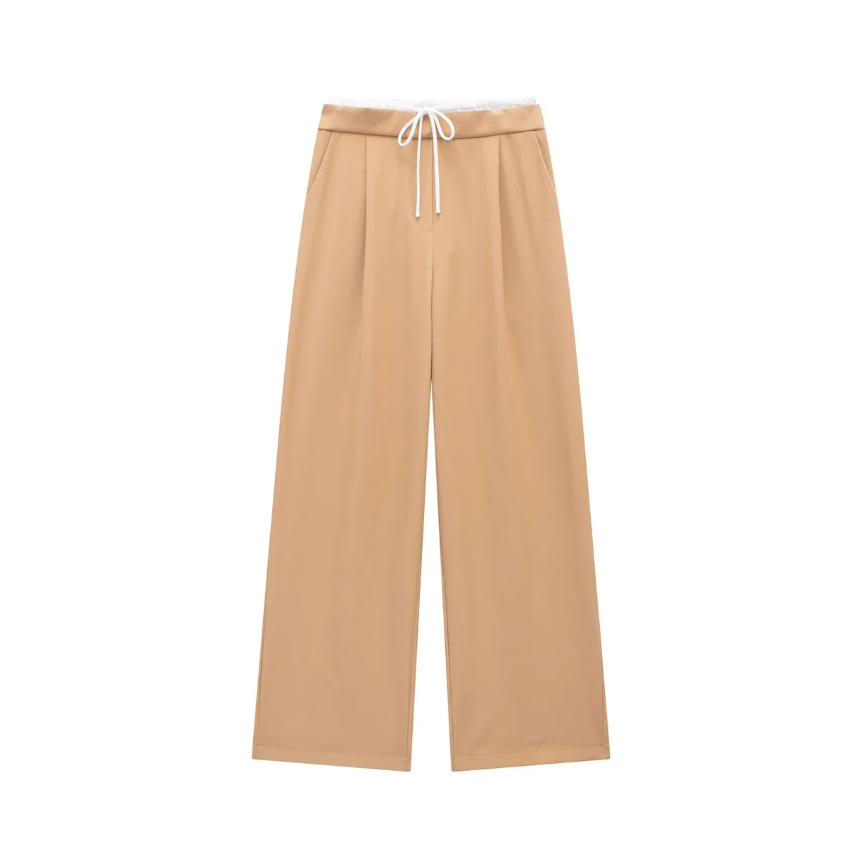 Damen Wide-Leg Hose mit hohem Bund und Tunnelzug, Weites Bein