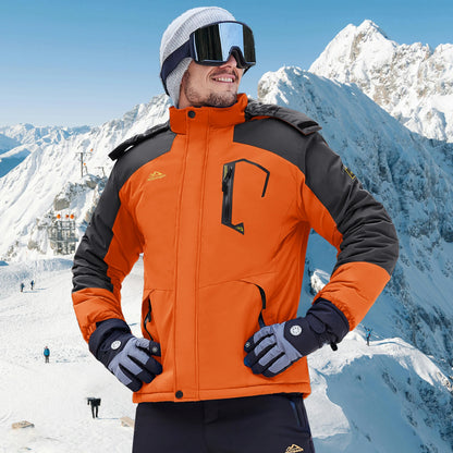 Herren Winterjacke Wasserdicht Skijacke mit Kapuze Outdoor Jacke Warm