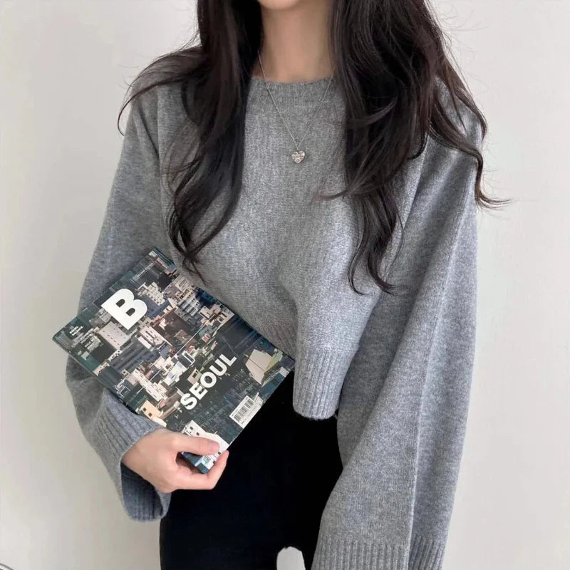 Damen Pullover im modischen Cropped-Stil – Weit geschnitten, ideal für Alltag & Freizeit