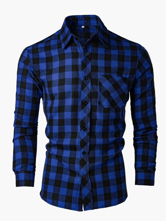 Herren Flanellhemd Kariert – Modisches Freizeithemd Slim Fit – Lässig & Vielseitig für Alltag und Outdoor