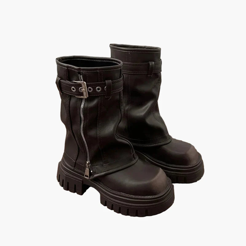 Damen Chunky Stiefel im Streetwear Look – Modische Plateaustiefel für Alltag und Freizeit