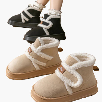 Damen Winter Hausschuhe mit Warmfutter und Klettverschluss – Komfortable Indoor Boots für Zuhause
