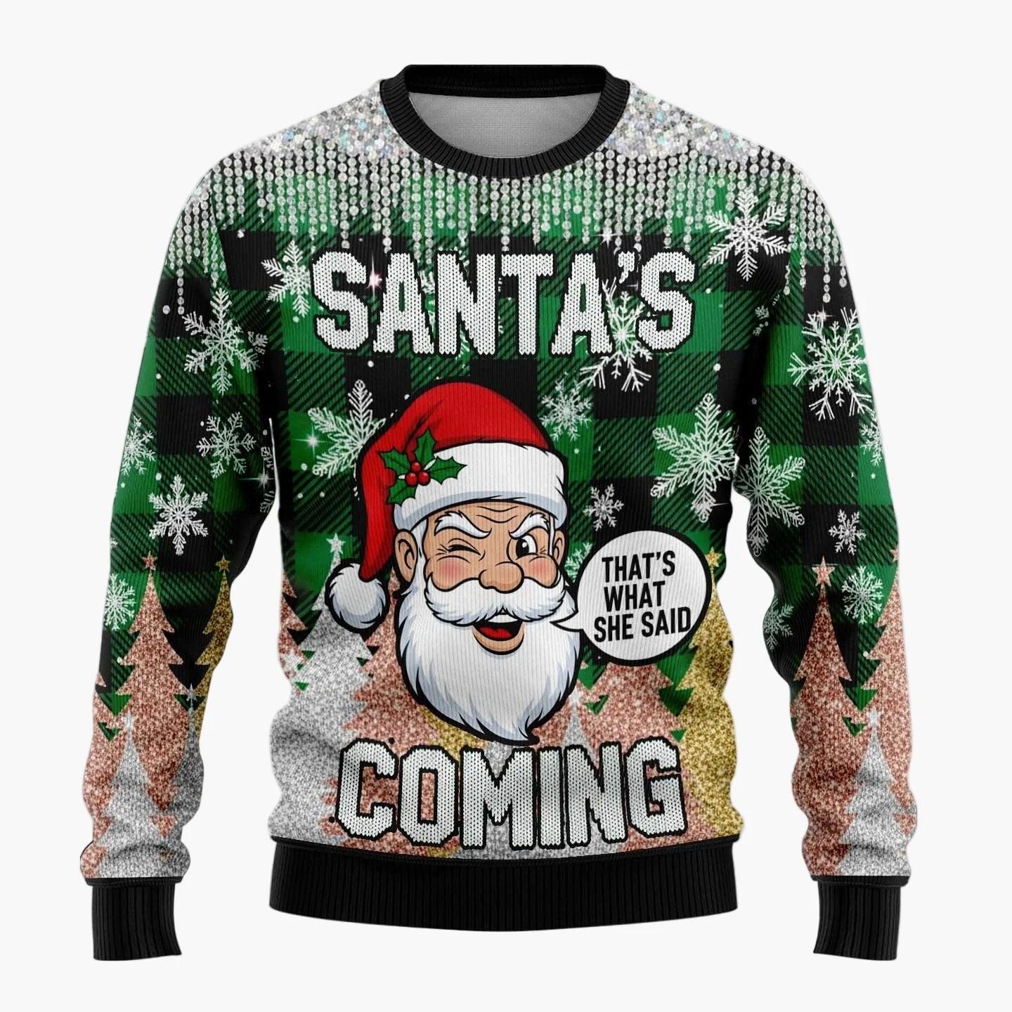 Herren Lustiger Weihnachts-Pullover mit frechem Santa-Motiv – Perfekt für Ugly Christmas Sweater Partys