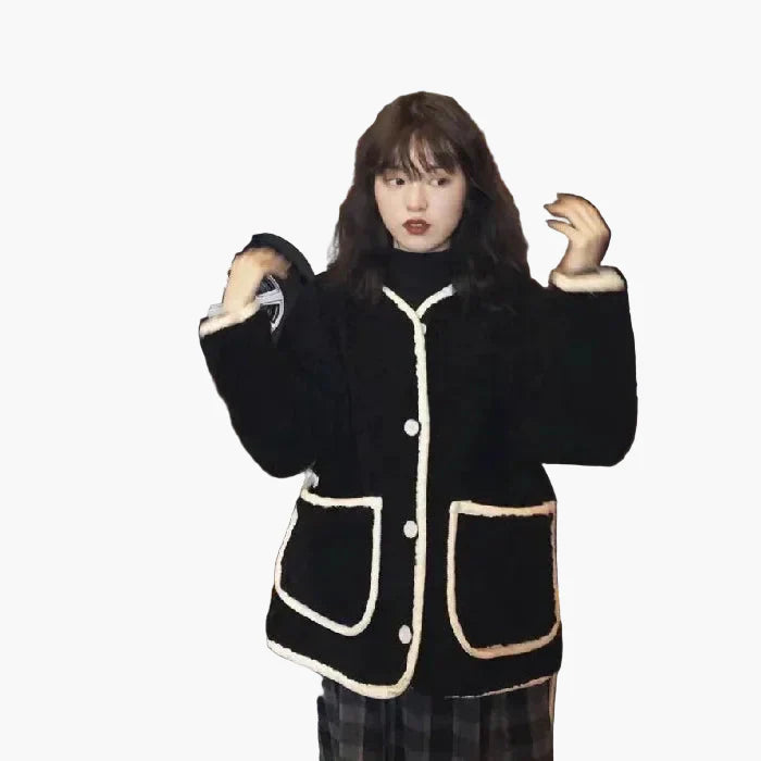 Damen Freizeit Teddyjacke im Oversized-Look – Lässiger Streetstyle für Herbst und Winter