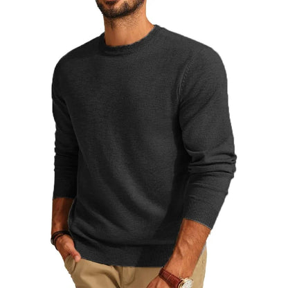 Herren Rundhals Pullover Langarm Basic Strickpullover