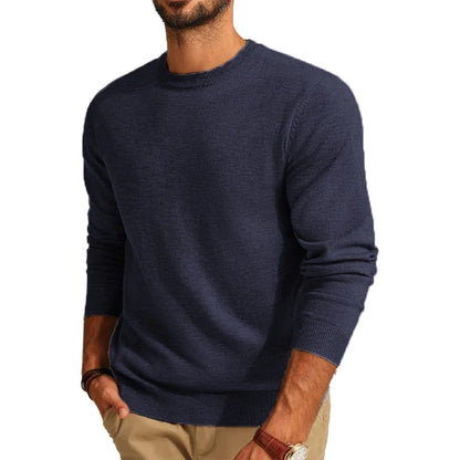 Herren Rundhals Pullover Langarm Basic Strickpullover