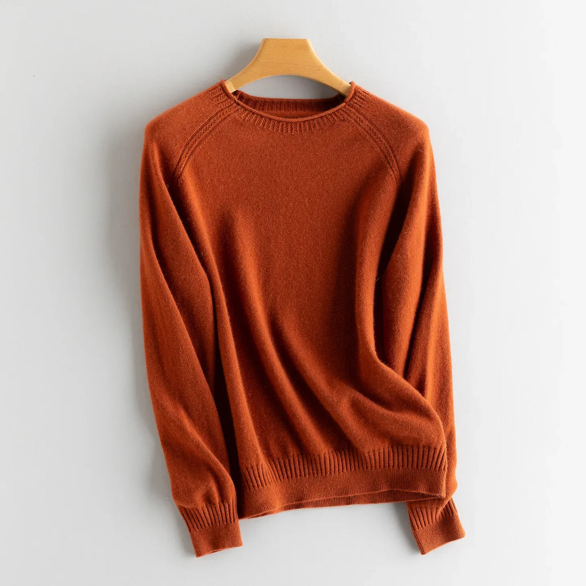 Damen Rundhals Pullover Langarm Feinstrick