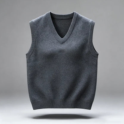 Unisex Pullover Weste V-Ausschnitt Strickweste Ärmellos Casual Weiches Material