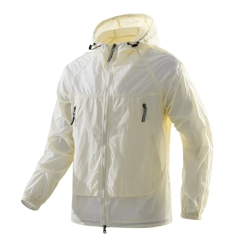Leichte Kapuzenjacke Unisex Windjacke mit Reißverschlusstaschen Grün