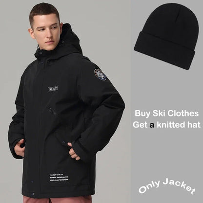 Unisex Winter Skijacke mit Kapuze & Reißverschluss Wasserdichte Winterjacke