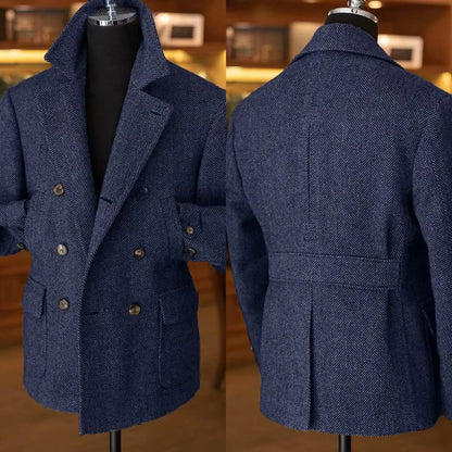 Herren Vintage Doppelreihiger Hahnentritt Blazer – Eleganter Stil für formelle Anlässe und Freizeit