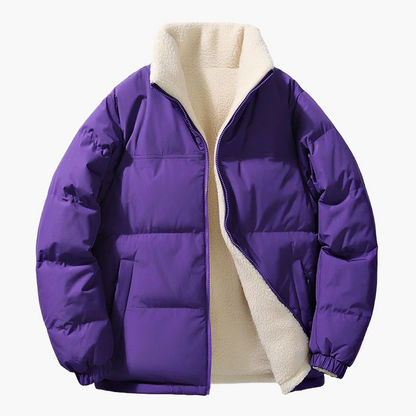 Herren Winter Steppjacke mit Stehkragen und Fleecefutter – Urban Casual Komfort