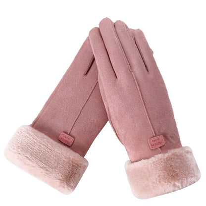 Winterhandschuhe für Damen mit Fleecefutter & Kunstfellbesatz, weiches Material