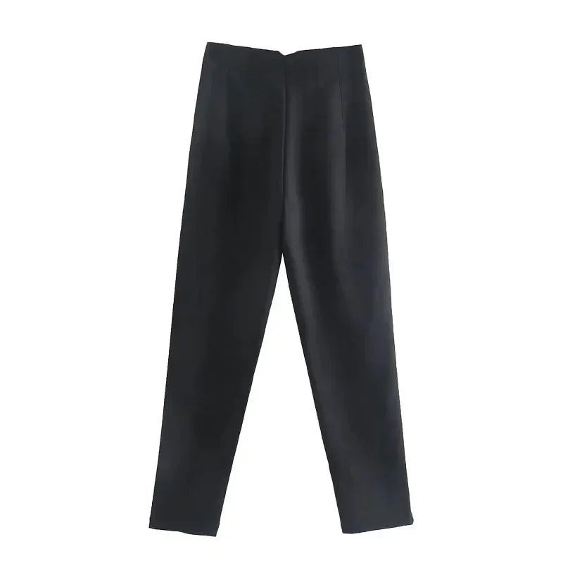 Damen High-Waist Hose Business Elegant Knöchellang