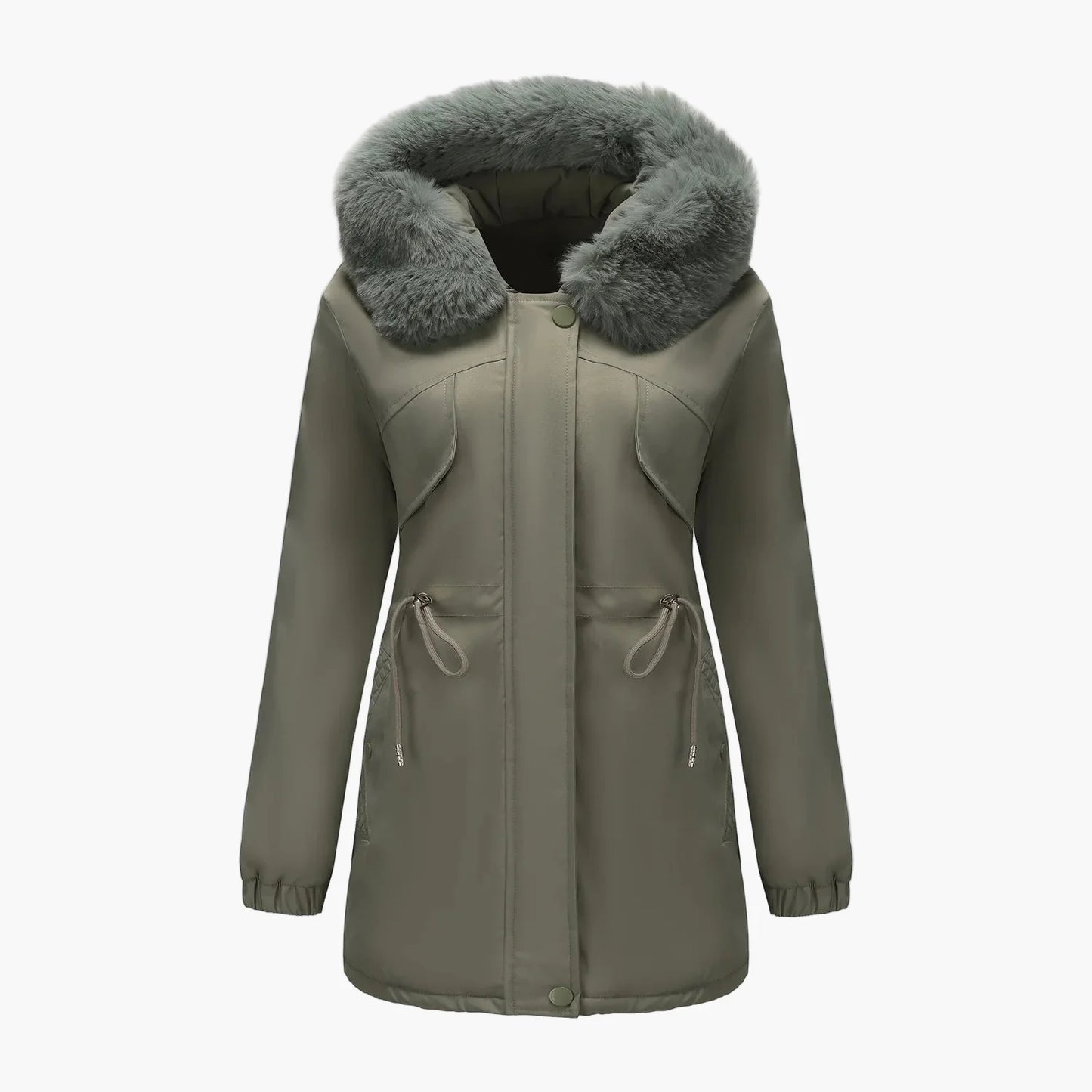Damen Winterparka mit Kunstfellkragen – Eleganter Mantel für kalte Tage