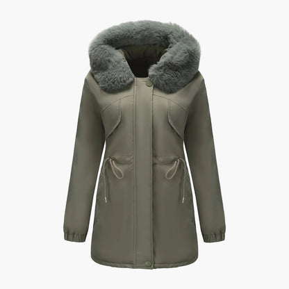 Damen Winterparka mit Kunstfellkragen – Eleganter Mantel für kalte Tage