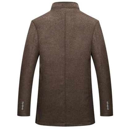 Herren Winter Veganer Wollmantel – Klassischer Business Mantel für Büro und Alltag