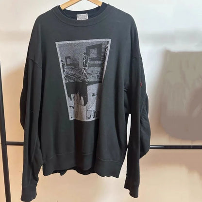 Unisex Langarm Sweatshirt Rundhalsausschnitt mit grafischem Aufdruck