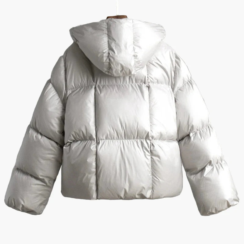 Damen Oversize Steppjacke Winter Warm Gepolstert mit Kapuze – Modischer Casual Look